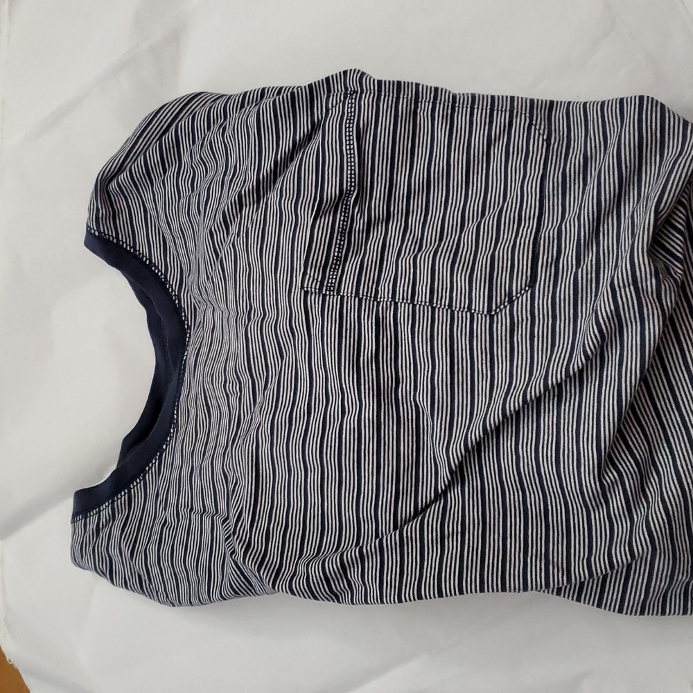 Goodfellow & Co Navy and White Striped Tee XXL